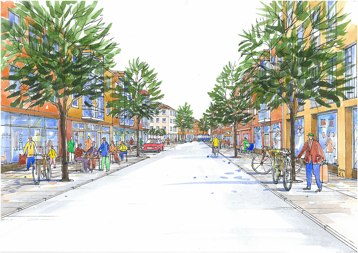 Näsängen Sustainable Design Urban city-planning building attractive city living biodiversity ecological social economic
