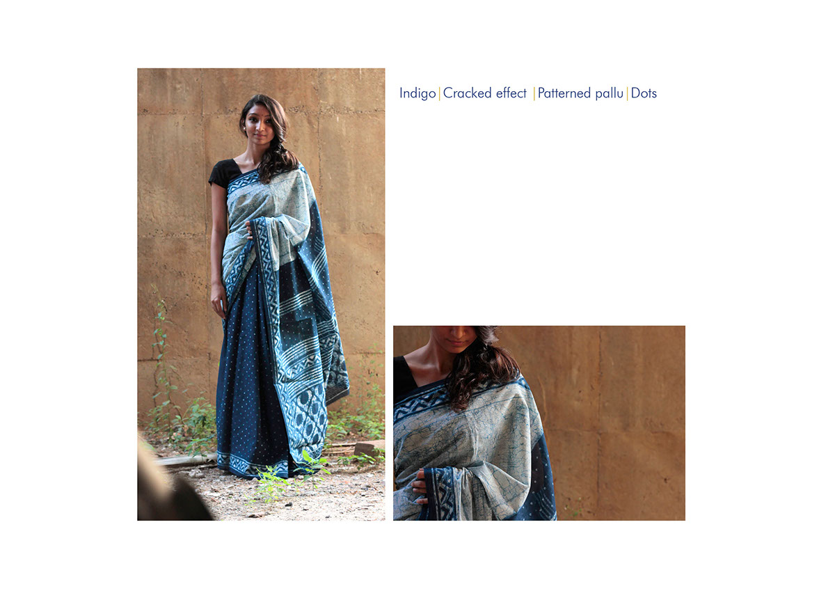 dabu handblock printing Indigo block print saris