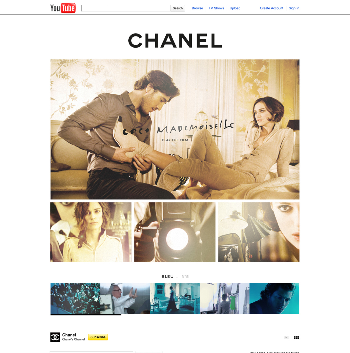 Website - Chanel on Behance