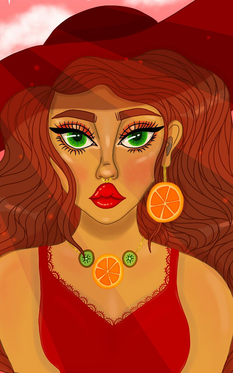 ILLUSTRATION  Drawing  art Digital Art  digital illustration red Sunbeam sparkly Character design 
