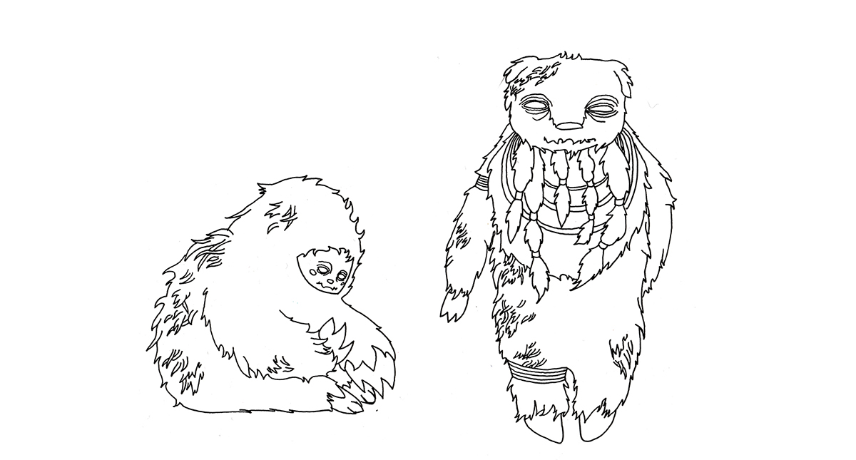 Character imaginary creatures beasts line