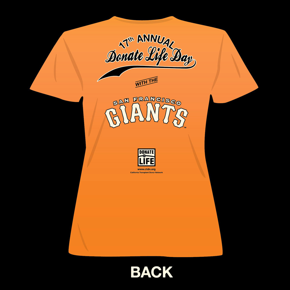 SF Giants  CTDN California Transplant Donor network t-shirt Screenprinting volunteer  shirt