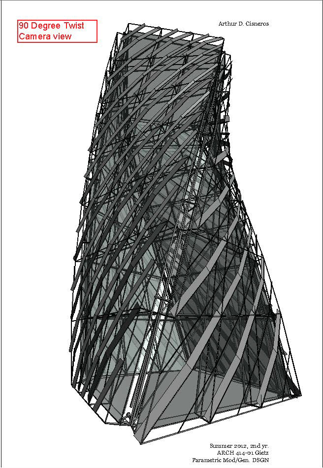 revit parametric truss tower Twisting