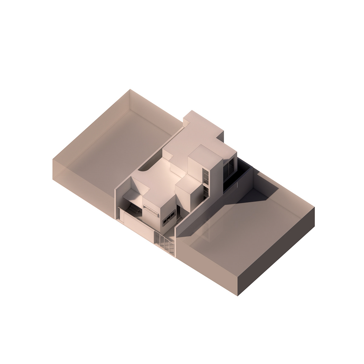 3D architecture art axonometric ILLUSTRATION  minimal modern Render resdiential simple