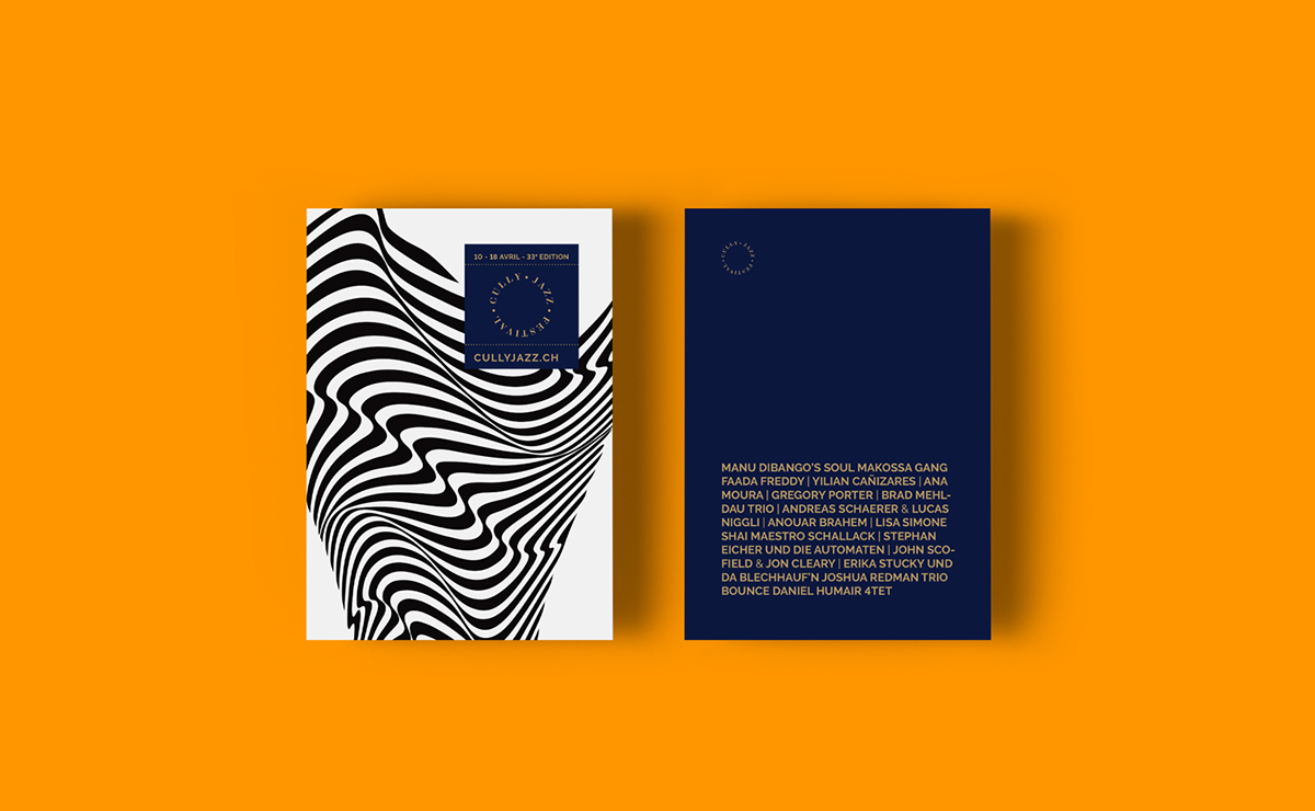 festival jazz brand identity graphic design blue pattern Mockup corporate font free type gold MUSICS