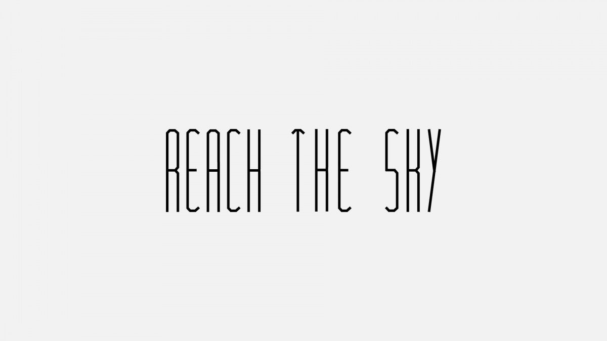 Reach the sky all caps font sans serif