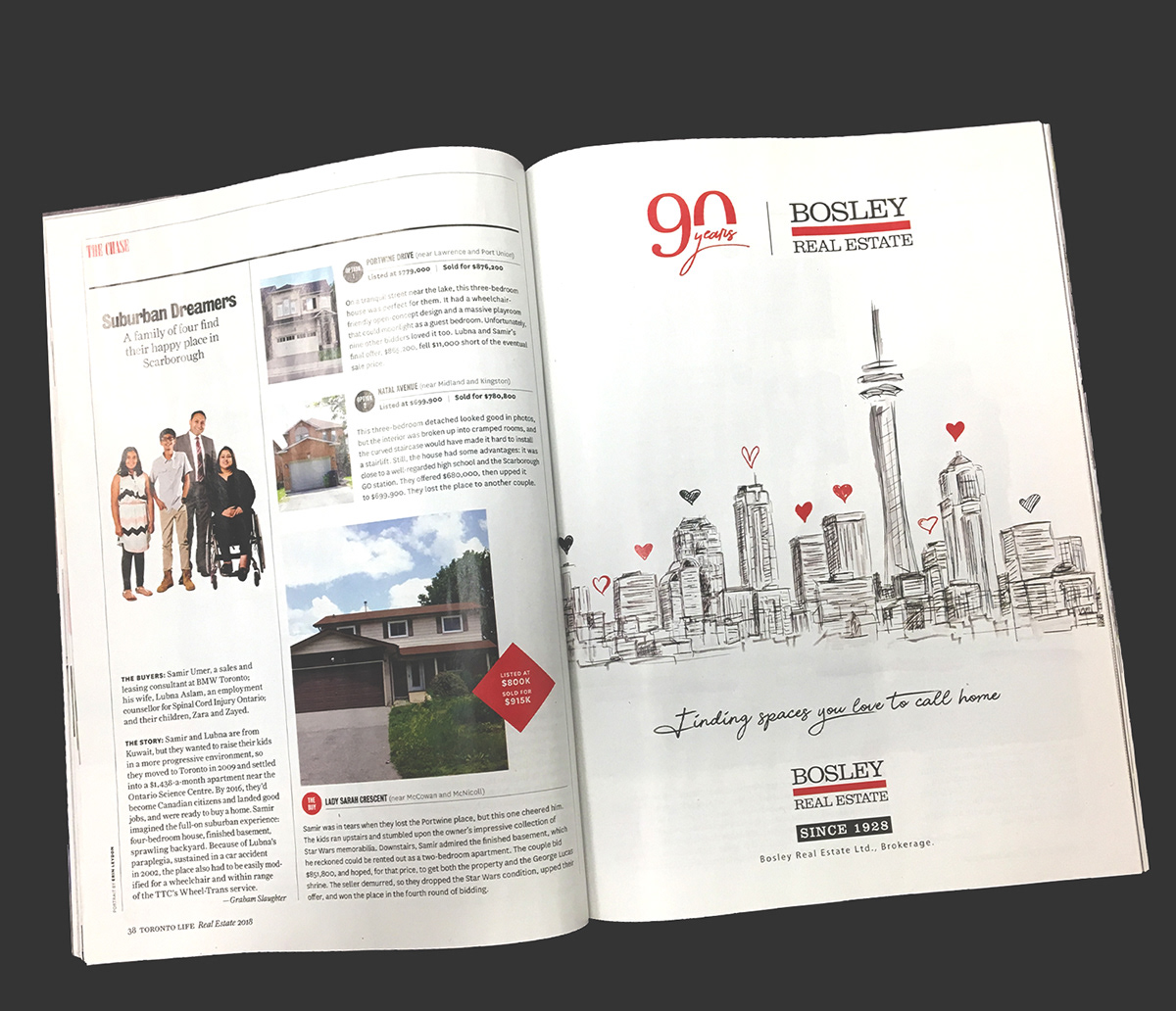 art Toronto realestate ads skyline sketch luxury magazine logo blackandwhite