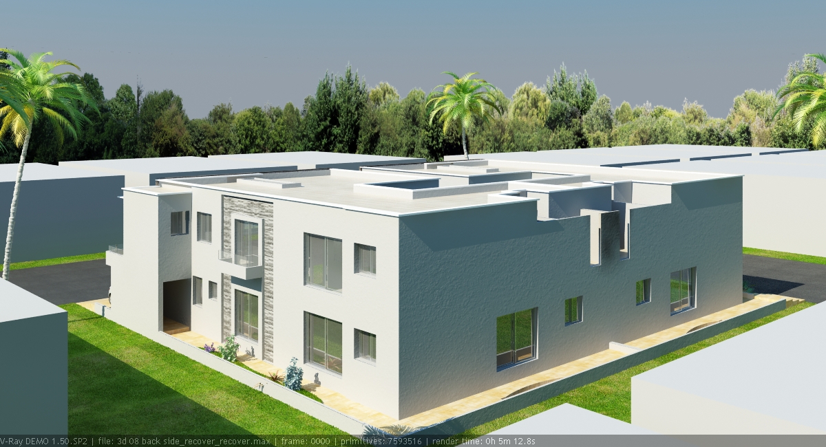 3D architecture duplex Duplex House Duplex villa Facade design Render Residence residential architecture visualization