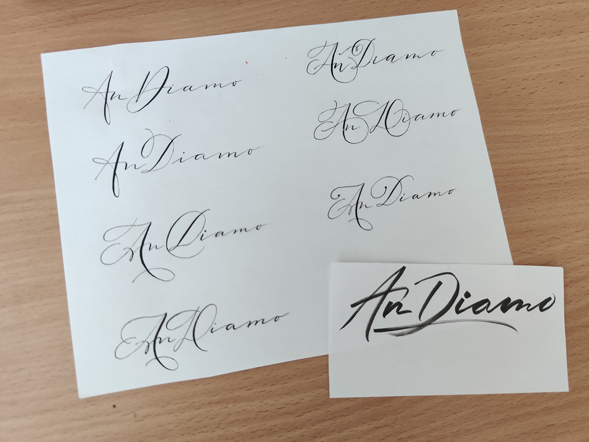 Calligraphy   design Inscription Mockup personal