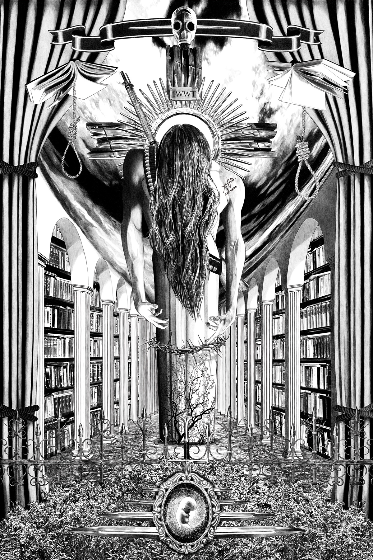 surrealism jesus cross black and white hipersurrealística alberto matsumura books religion philosophy  nietzsche