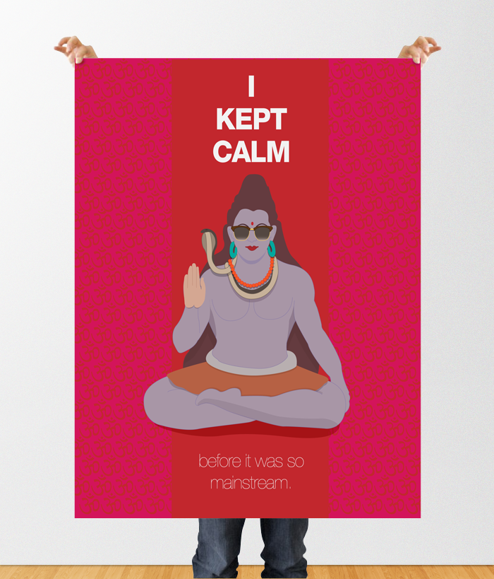 shiva  keep calm red poster.dave humphrey India