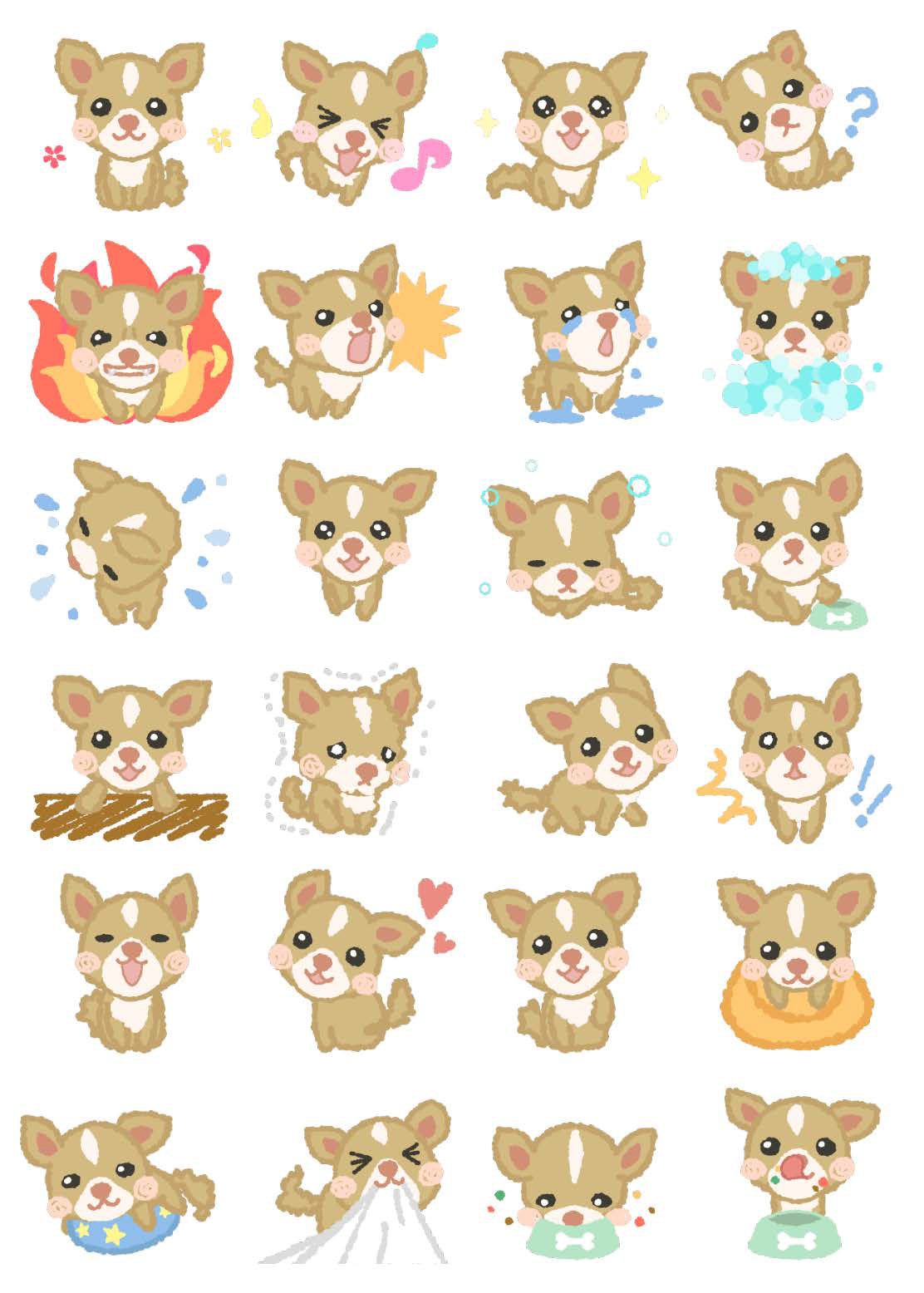 animated stickers chihuahua dog cute