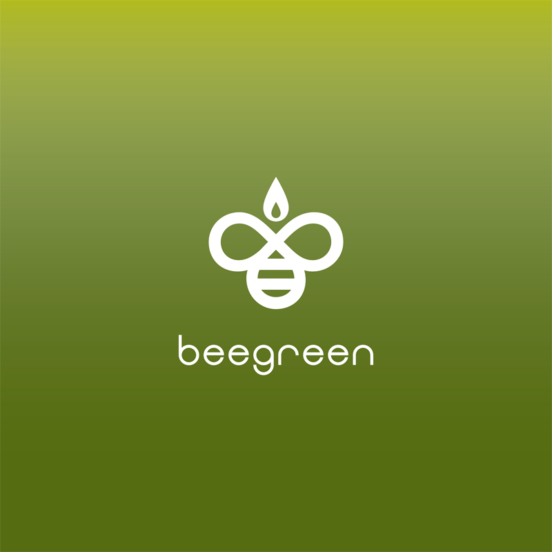 logo identity bee green iphone ios brand concept