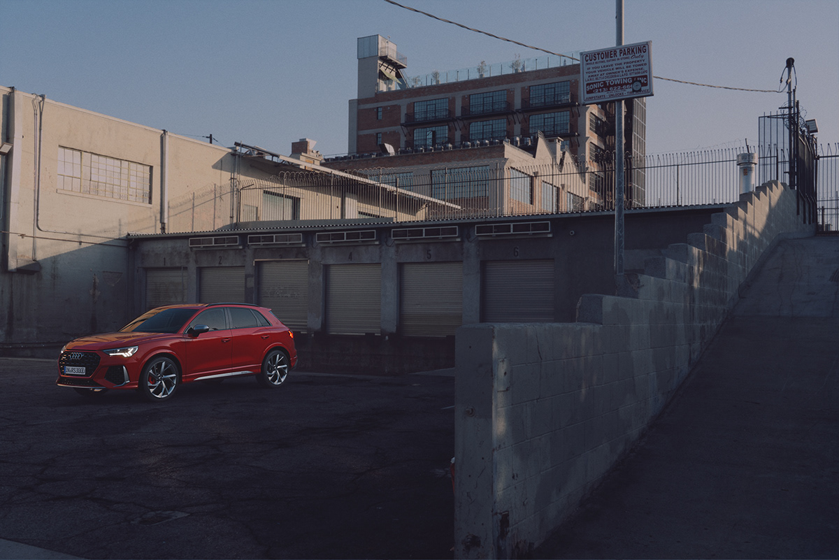 Audi backplate CGI HDRI Los Angeles rendering 3dsmax FStorm AUDIrsq3 RSQ3