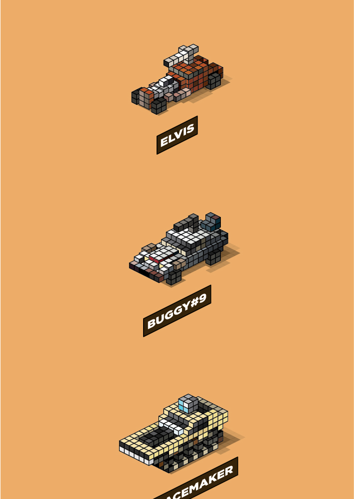 Mad Max car movie Truck War Rig road desert War pixel block LEGO madmax Fury Road Behance