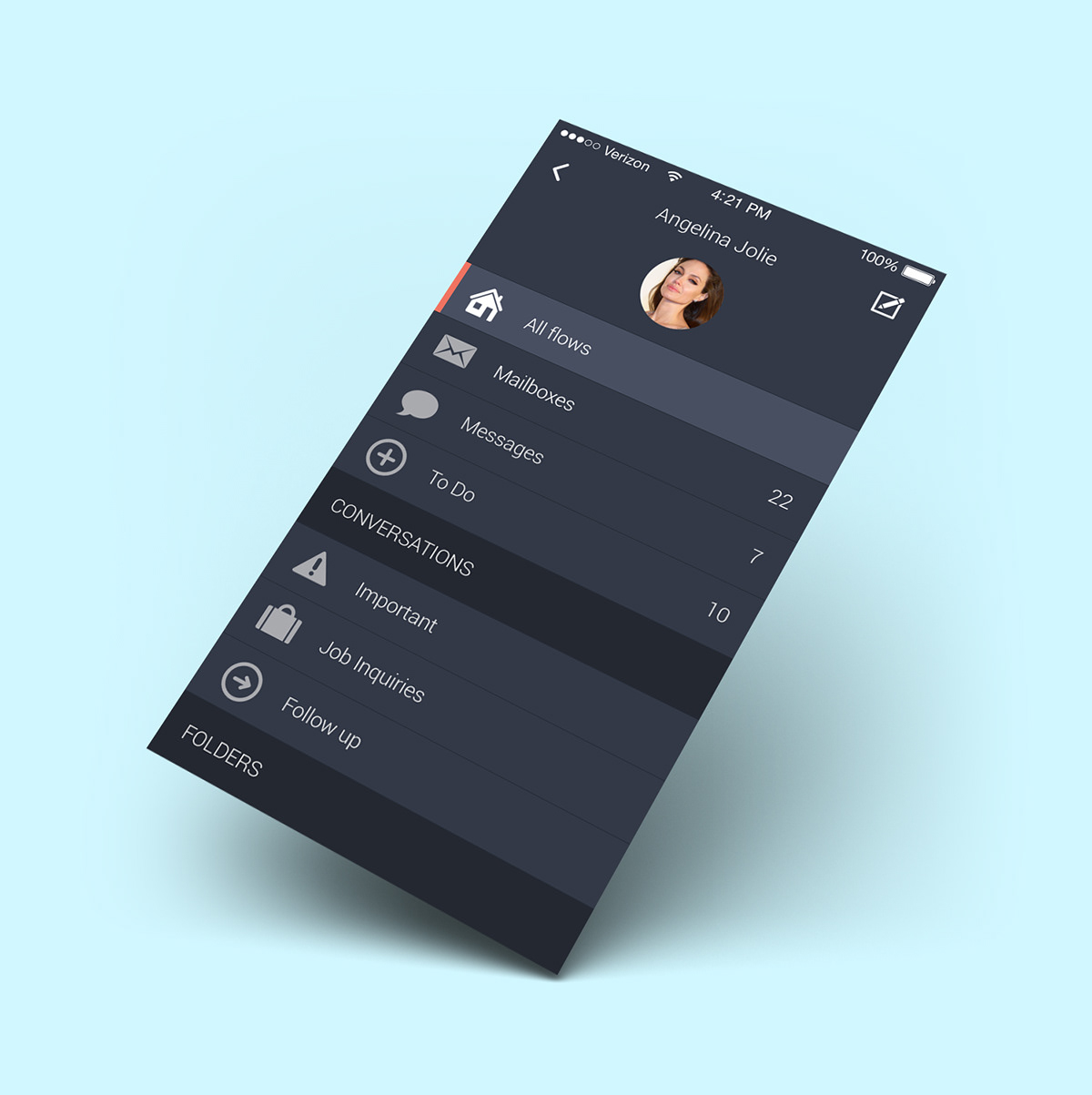 app iphone application design screens flat modern clean Style