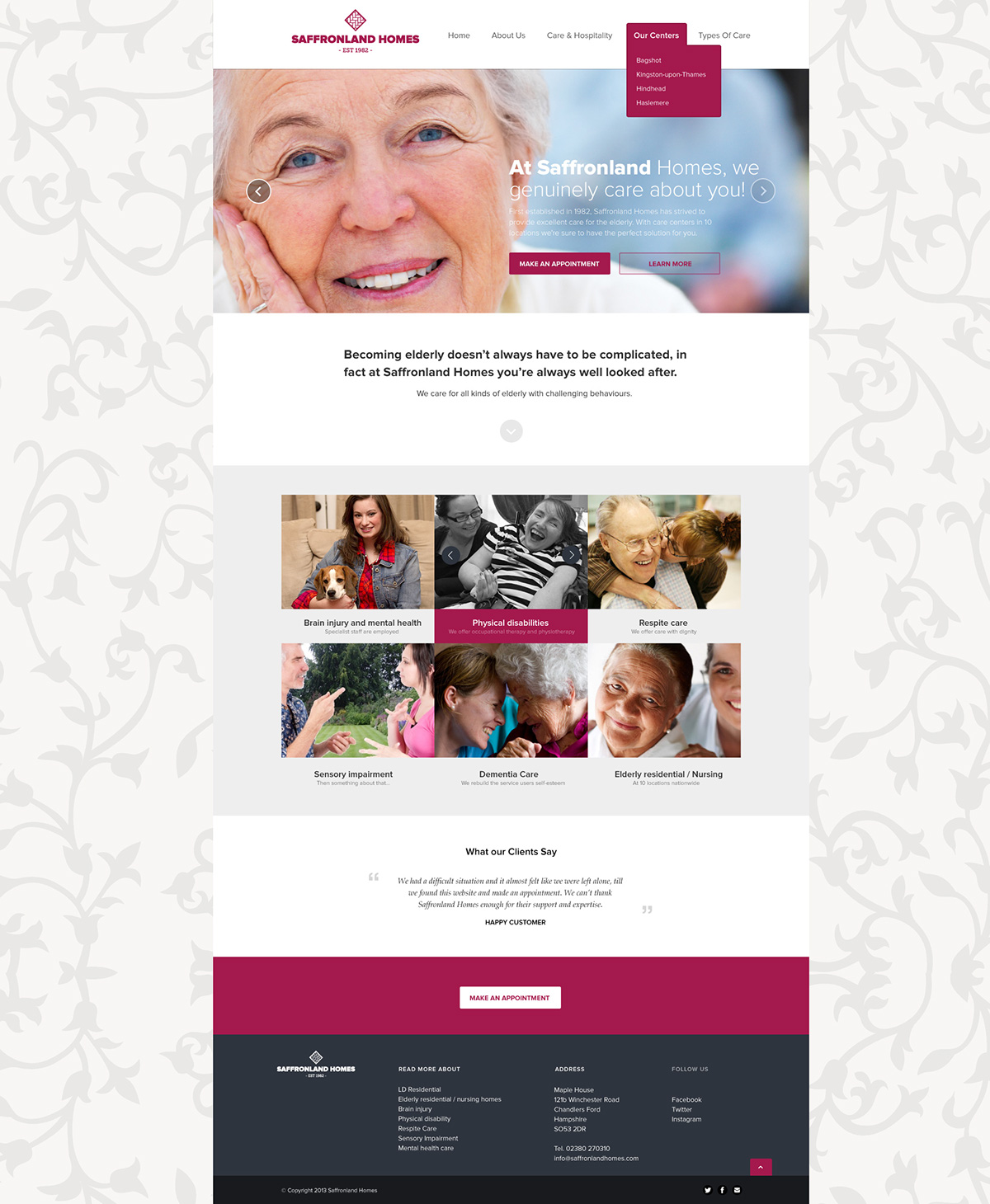 retirement home  web design