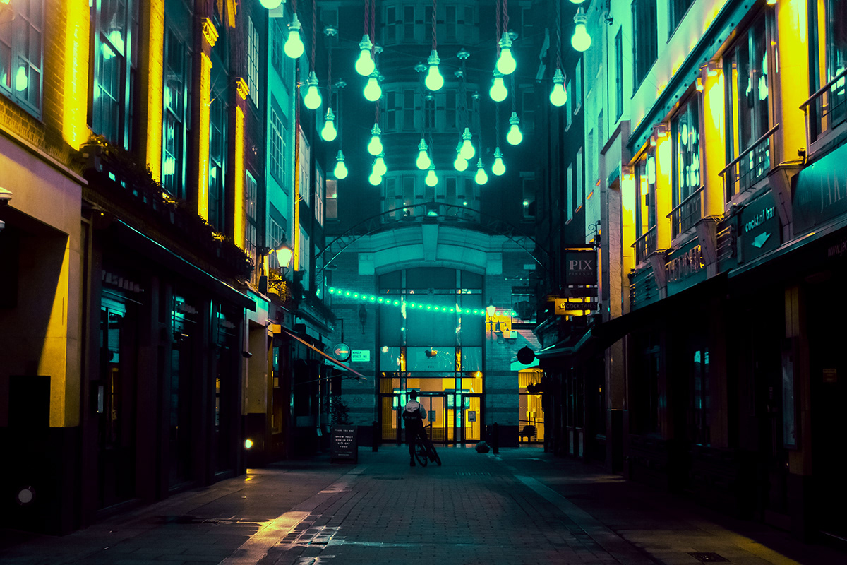 city Cyberpunk lockdown London neon neon lights night photography Street street photography Urban