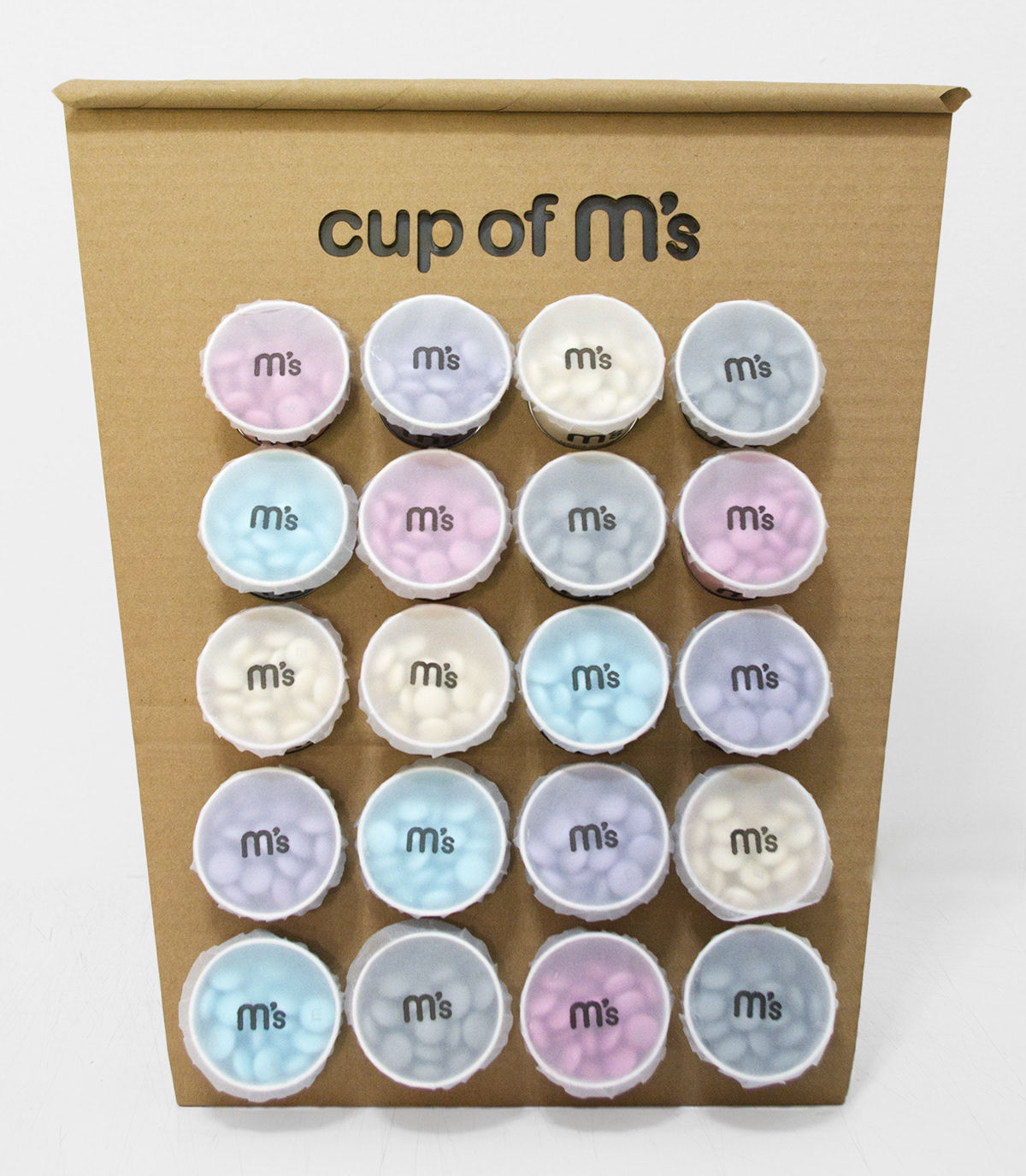 repackaging M&M's display design package display chocolate