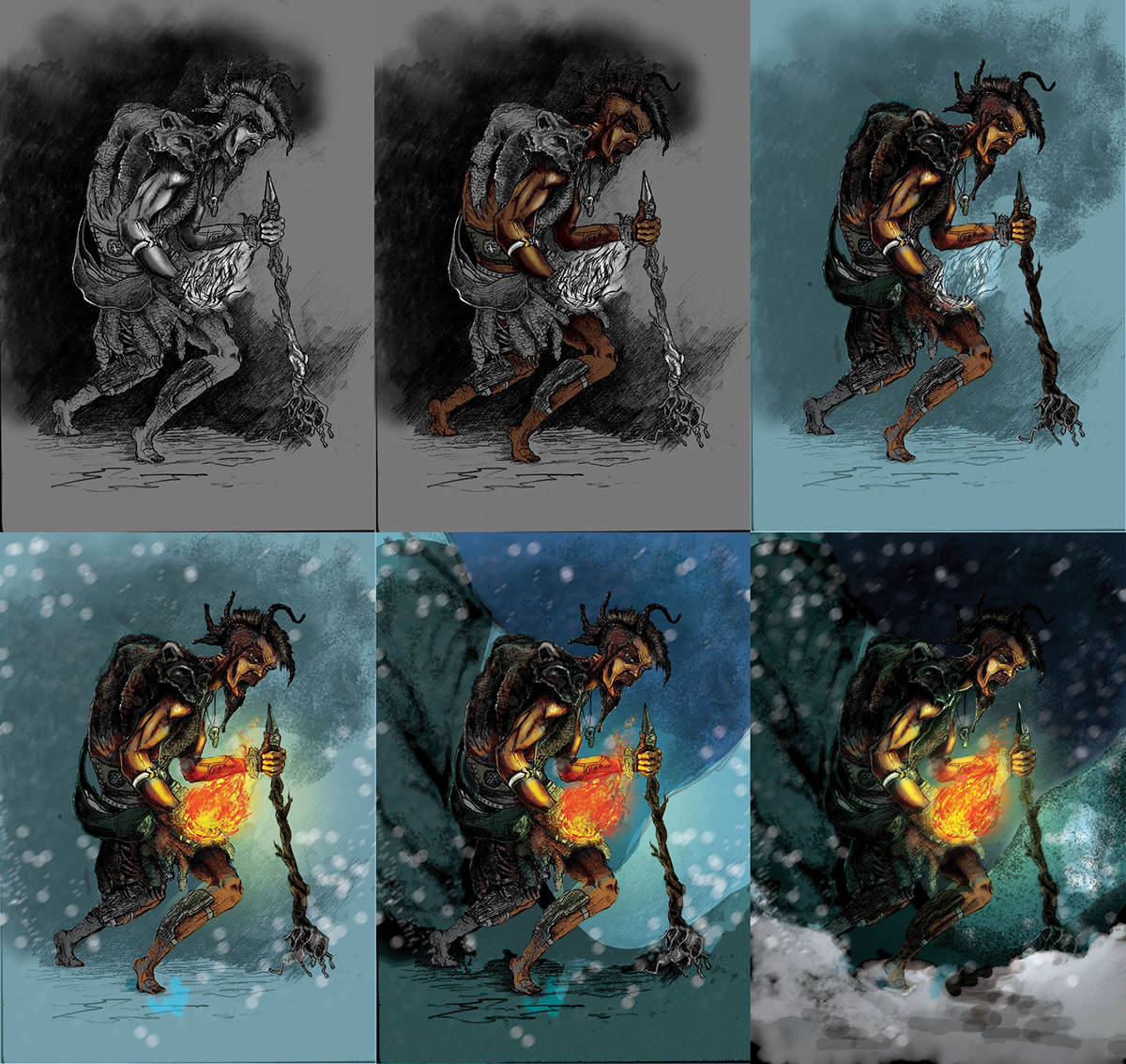 fantasy digital painting wild beast story concept Character Azum'rah kings tribe force Nature