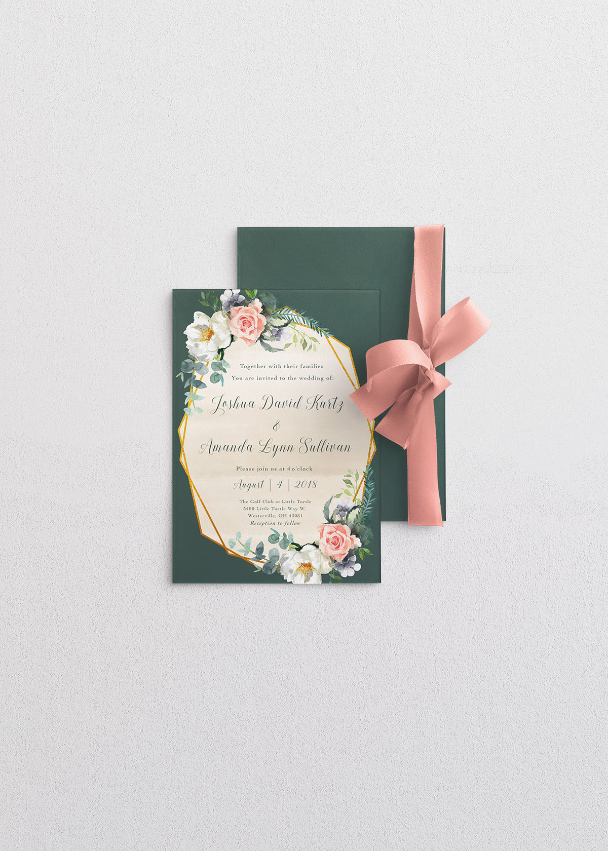 wedding invitations graphic design  classy simple floral
