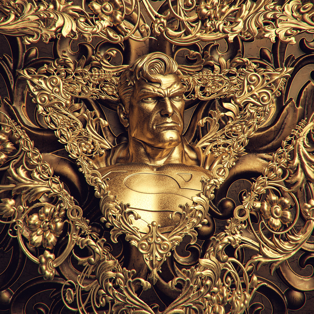 batman comics creative Digital Art  fanart gold halawany luxury marvel portrait