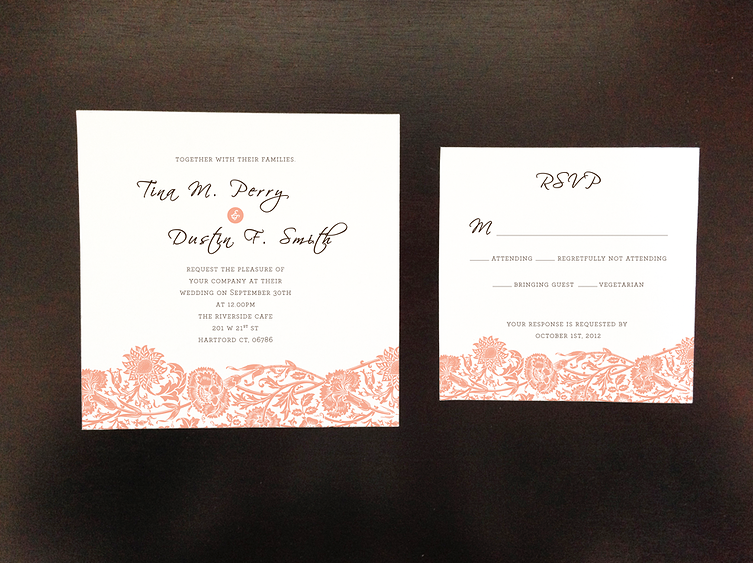 wedding invitations rsvp wedding invitations print floral pattern Layout card cards