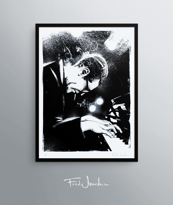 jazz Jazzman rythmes black White Fred jourdain Miles Davis bill evans charles mingus John Coltrane portrait portraits carricature Thelonious Monk