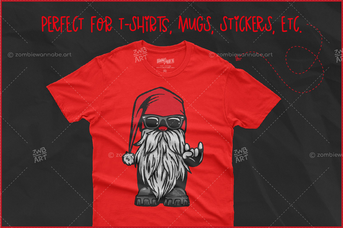 biker christmas biker gnome Christmas gnome christmas gnome clipart christmas gnome vector cut files hand-horn Rock on rocker gnome svg files