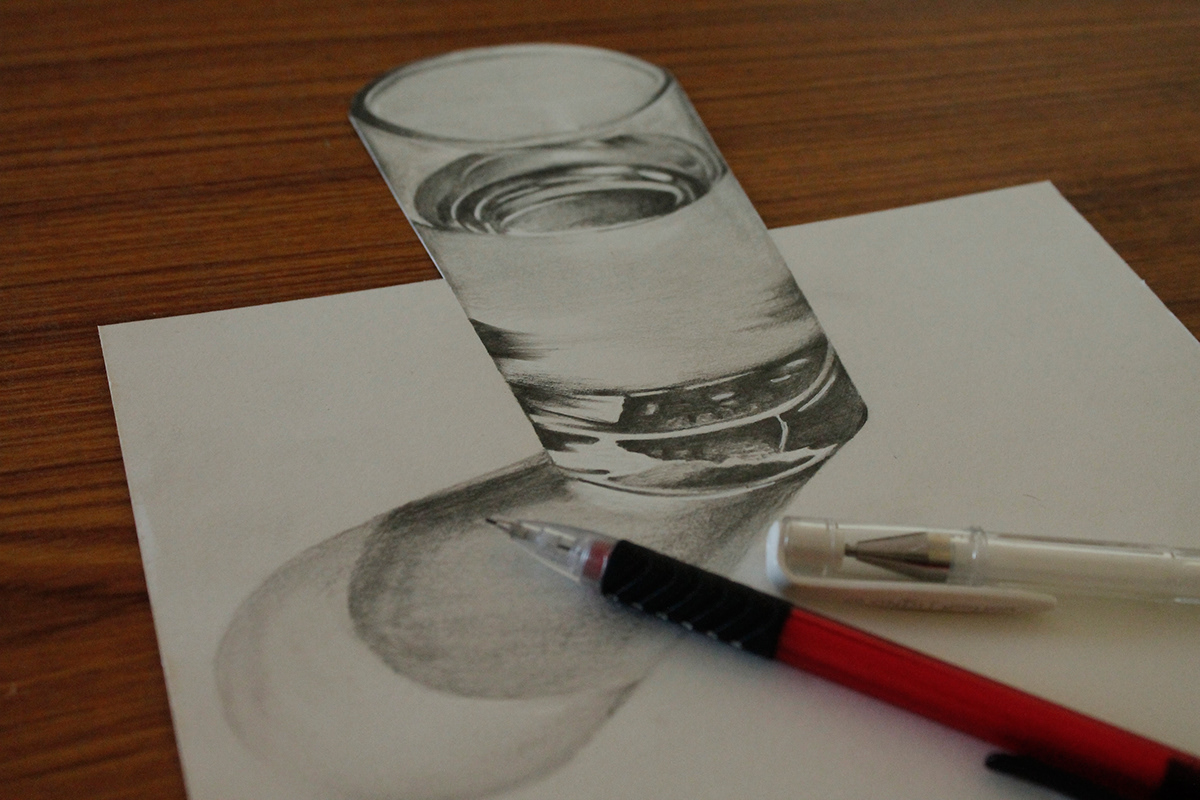 glass sketching 3D pencil