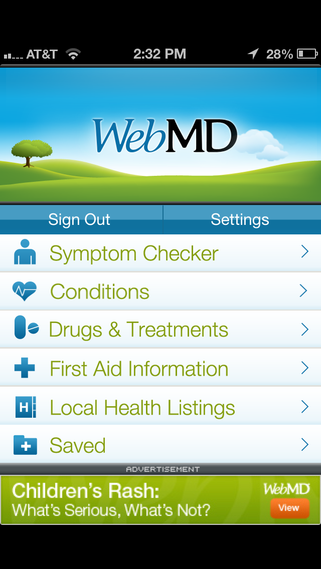Mobile app webmd iphone iPad android kindle fire  health
