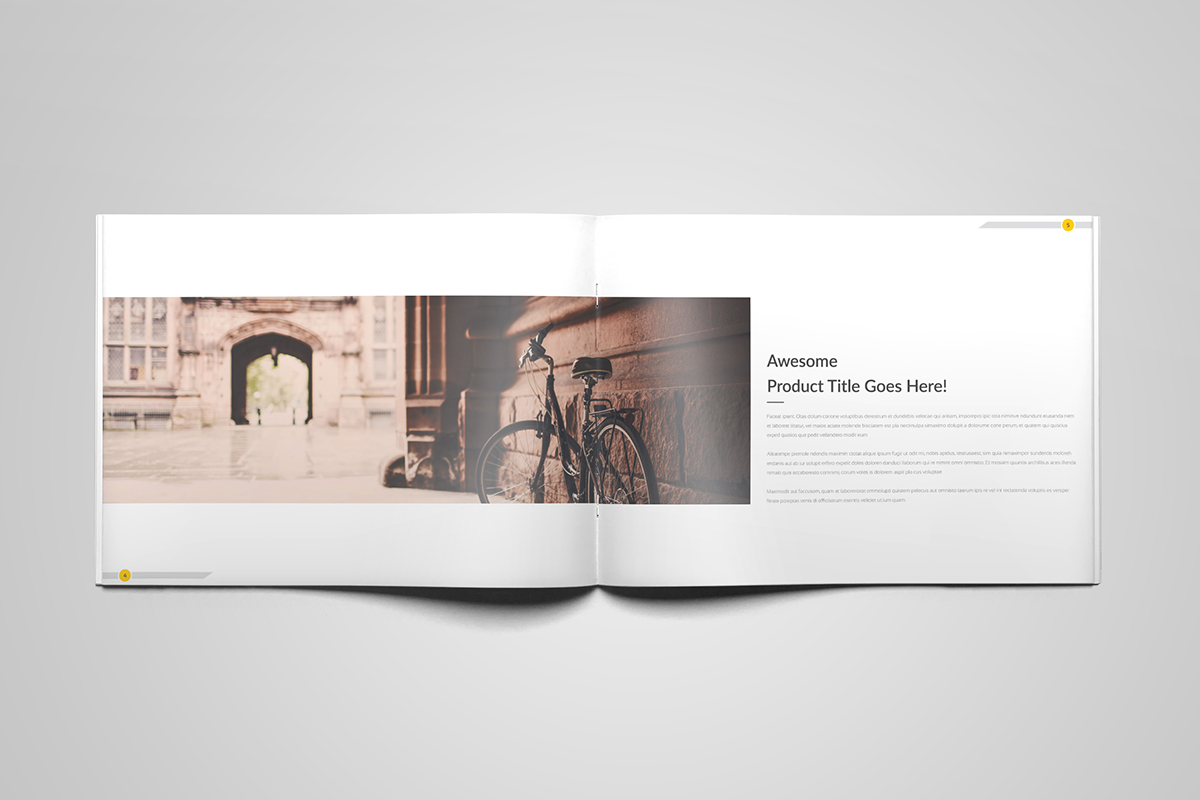 a4 Landscape brochure template business clean customisable Customize design elegant minimal portfolio