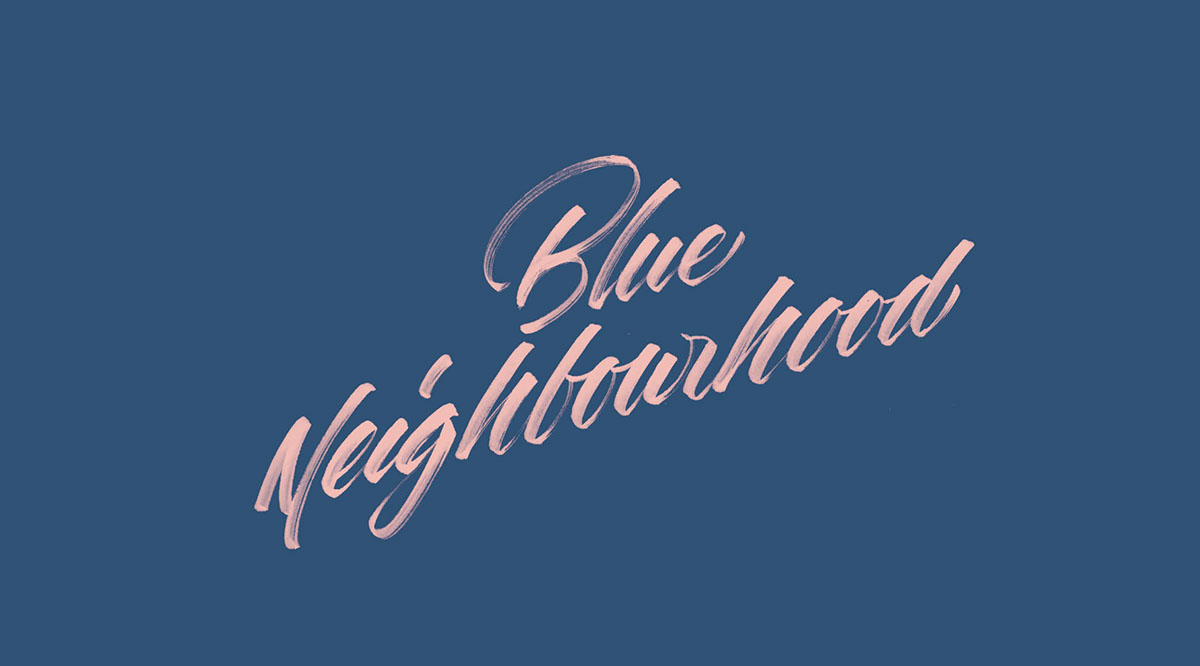 lettering brush pen signature Album cover tracks Troye Sivan Blue Neighbourhood process video demonstration texture