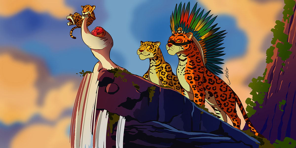 amazonia animais fauna brasileira ILLUSTRATION  Ilustração Lion King Onça-pintada rei leao