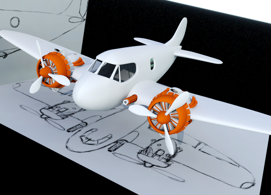 plane 3D Flying aviation jungle engine diesel-punk   Baboon crash emergency