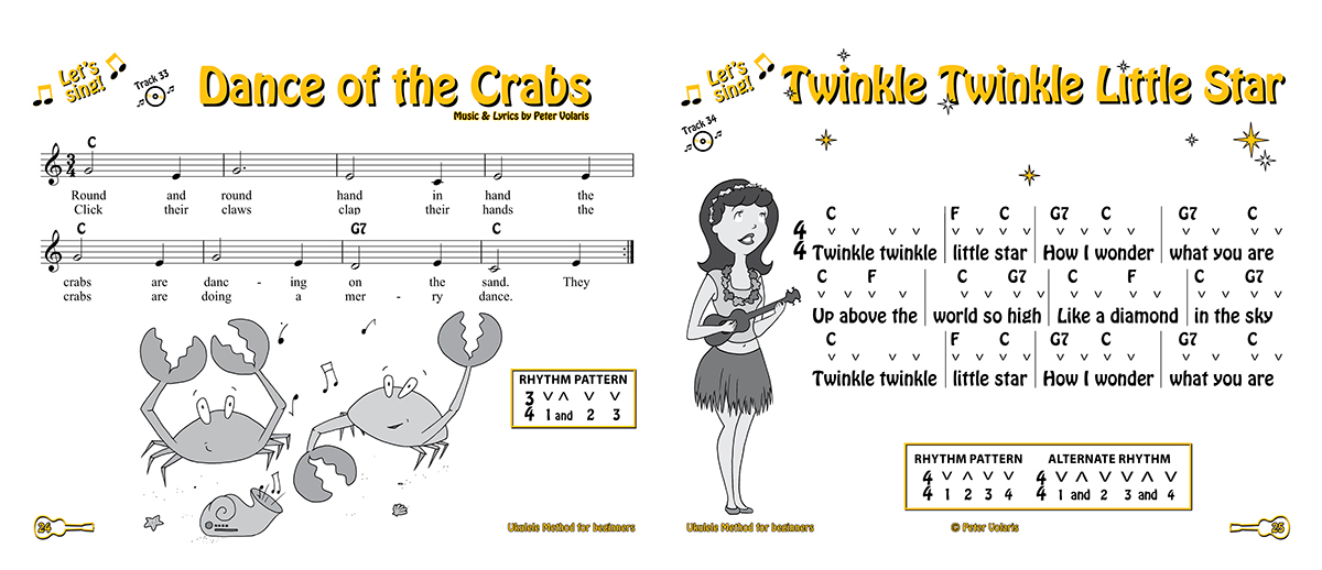 Ukulele book design kids colour Musical instruments Australia cartoon theory Fun play