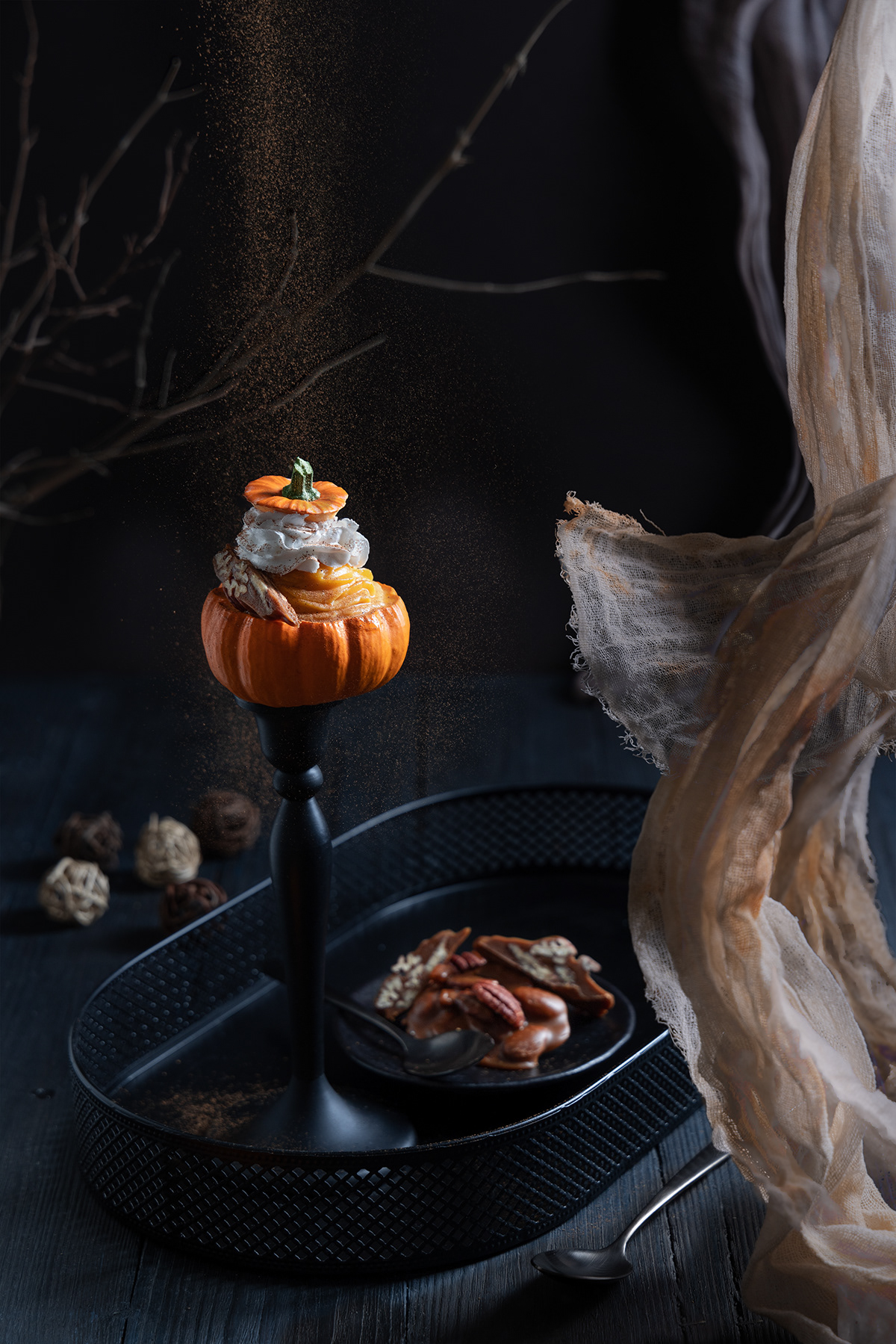 pecan Halloween ghost pumpkin Praline pumpkin Pudding