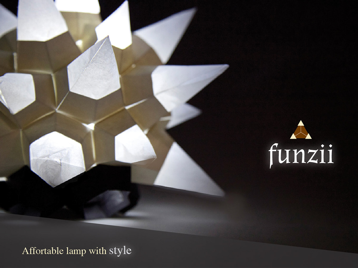 funzii light Lamp table lamp lumination Fun paper origami 