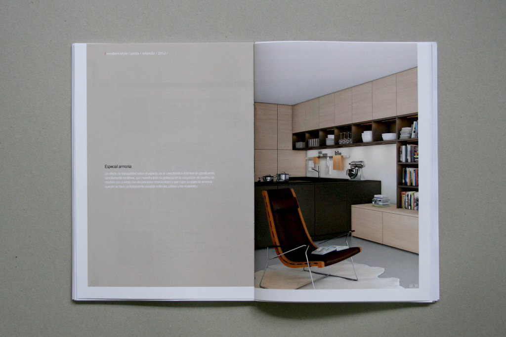 tamulewicz graphic design  Layout dtp print Kitchen Furniture minimal simple helvetica colour type Catalogue folder