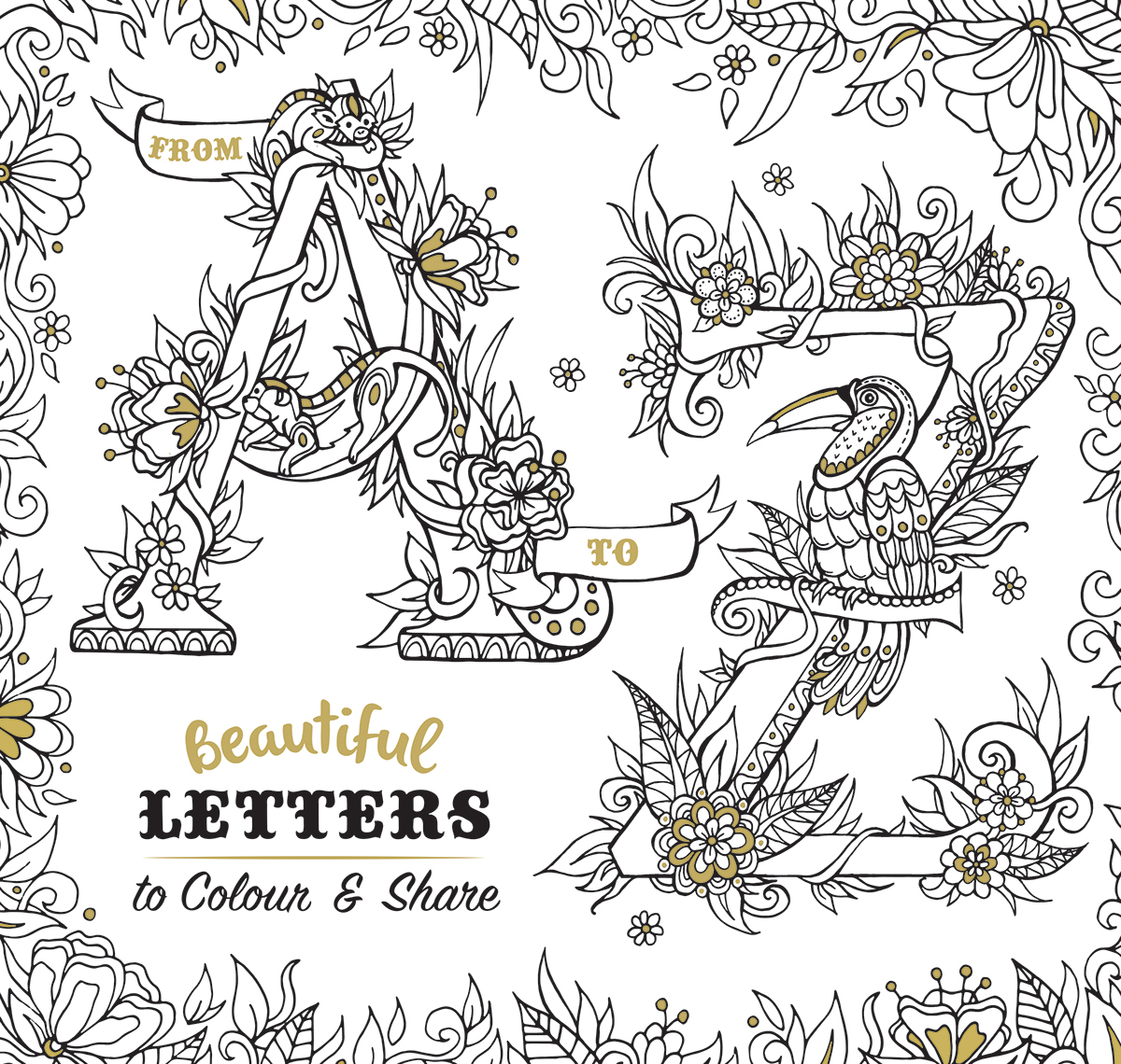 ILLUSTRATION  typography   adult coloring Coloring Books linework decorative Handlettering book cover design