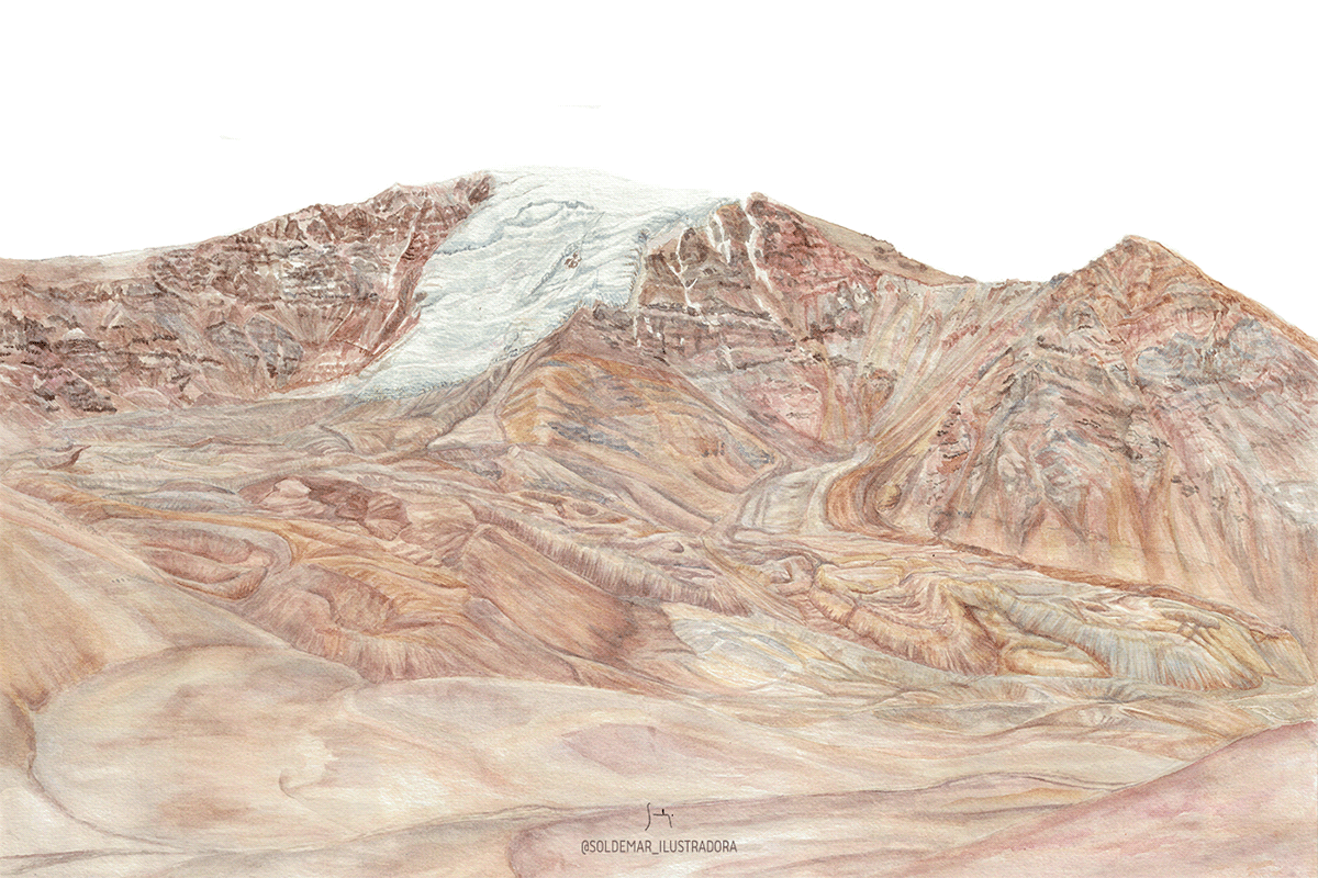 #sciart Coquimbo ilustration watercolor artwork #glaciar SciArt scientific illustration Nature scientificillustration