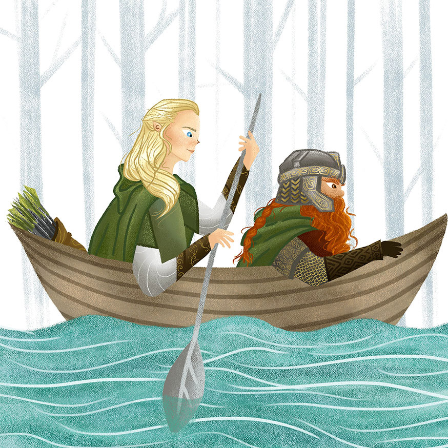 childrens illustration dwarf elf fantasy hobbit lordoftherings lothlorien LOTR middleearth Tolkien