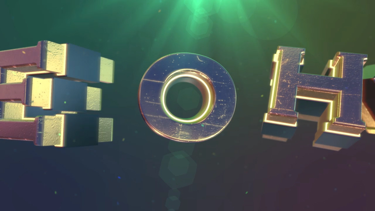3D broadcast cinematic colorful elegant element 3d gold intro logo metal