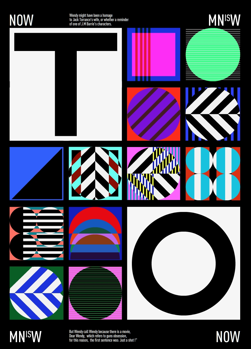 Series of posters with graphic shapes
