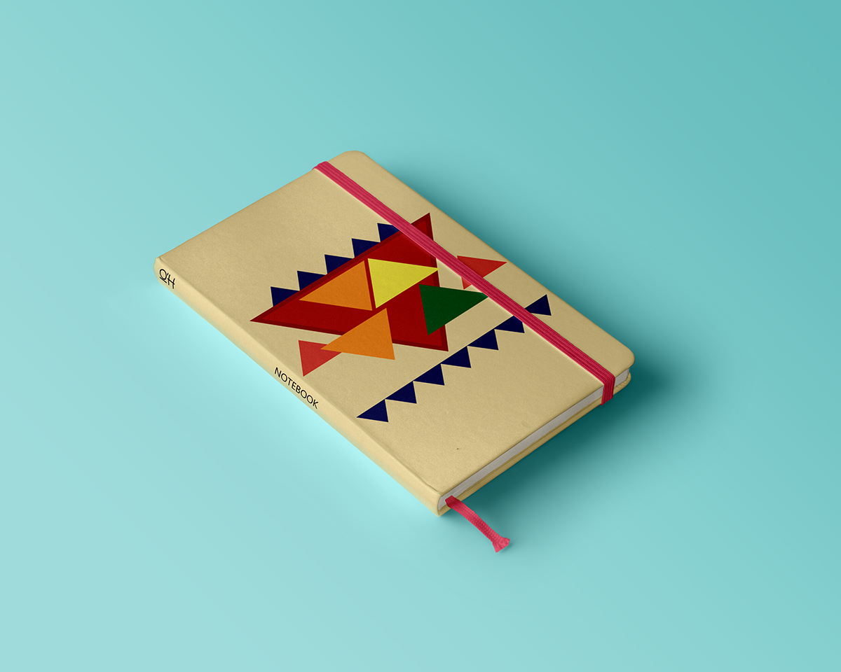 notebooks art illlustrations traingles colors