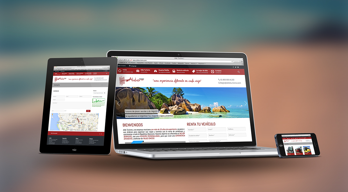 Web diseño Guanajuato mexico transportes Turismo Mockup free download