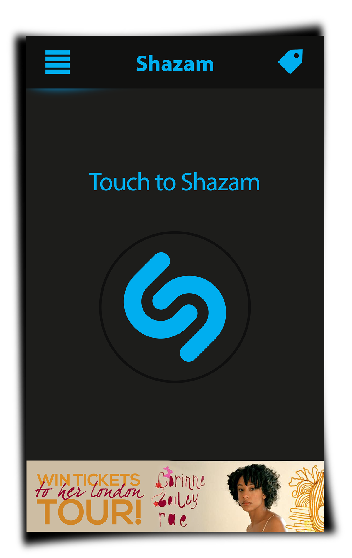 Shazam user interface Zimbabwe Bulawayo tehn diamond Corinne Bailey Rae icons
