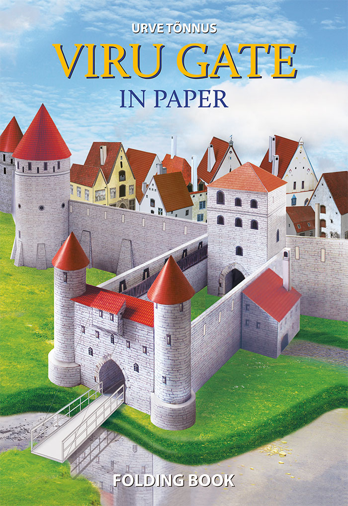 folding book medieval history arhitecture children`s book 3d book Tallinn medieval town wall tower