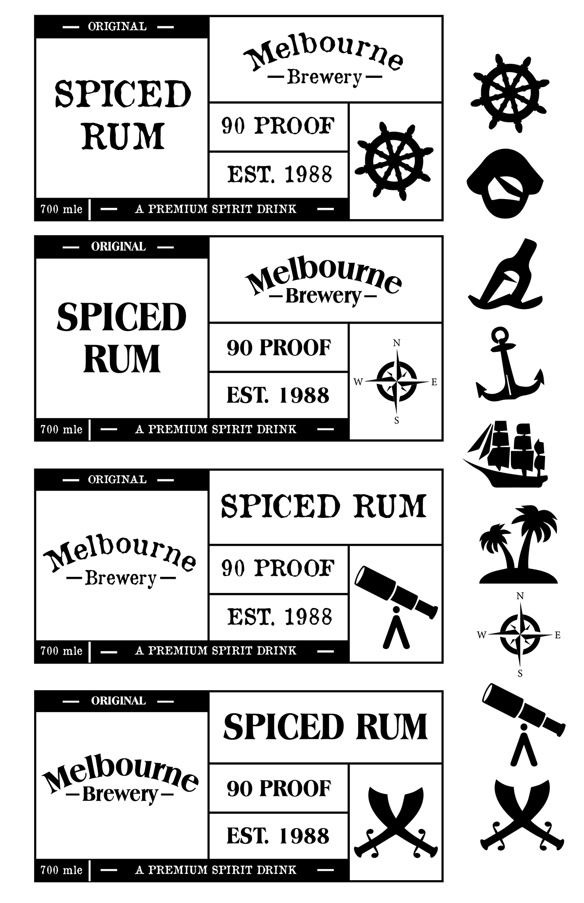 spiced rum Drink Lable
