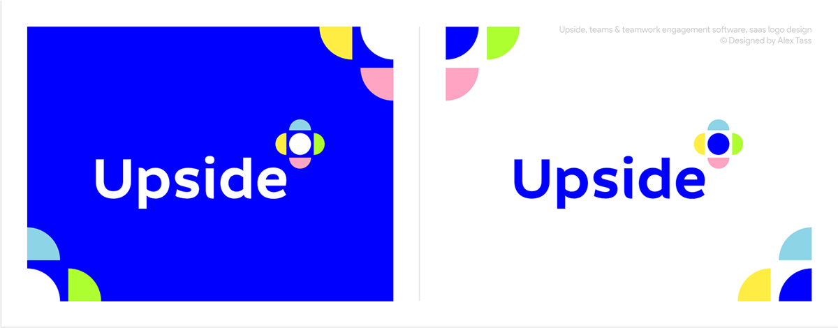 Upside, teams & teamwork engagement software, saas logo design by Alex Tass